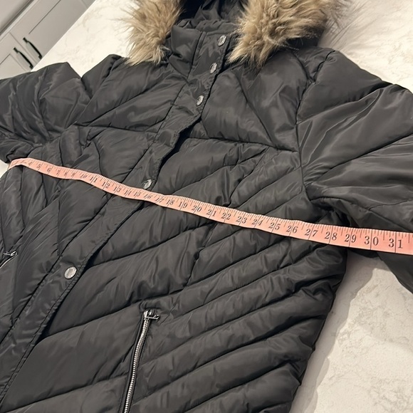 LONDON FOG 3X Black ZIP-FRONT LONG LENGTH PUFFER JACKET ZIP-OFF FUR TRIM HOOD - Picture 7 of 16